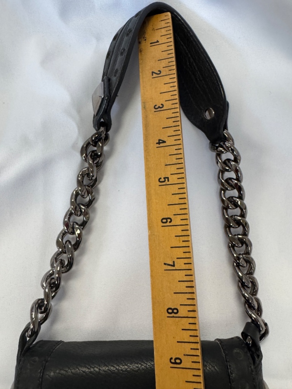 Michael Kors Black Leather Studded Chain Mini Handbag Vintage - Picture 15 of 16